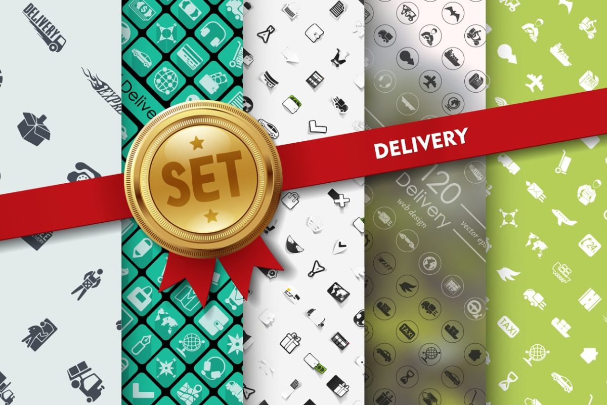 运输相关的图标 Set of delivery icons