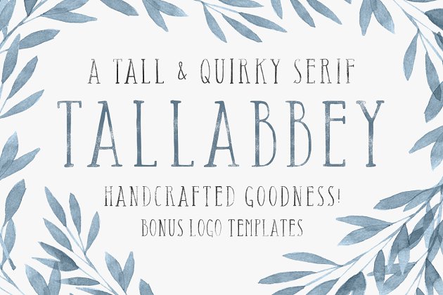 复古清新设计字体 Tall Abbey Serif + 5 Logo Templates