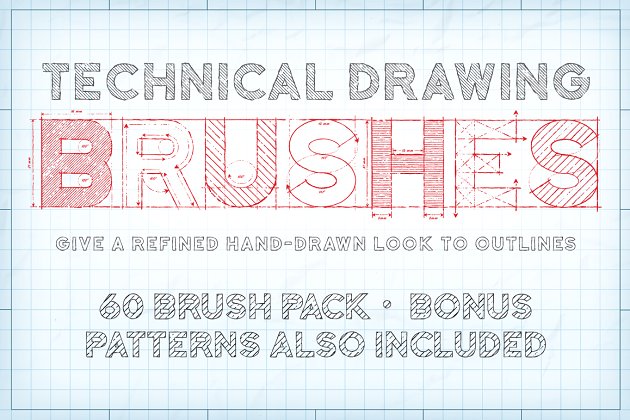 技术绘图感觉的笔刷 Technical Drawing Brushes