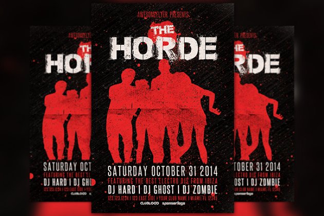 部落万圣节派对传单 The Horde Halloween Party Flyer