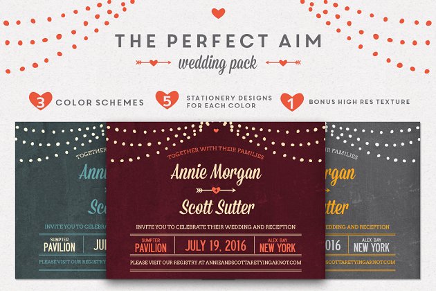 完美的婚礼相关素材包 Perfect Aim Wedding Pack Templates