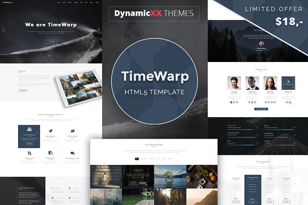 网页网站主题模板 TimeWarp – Future HTML5 Template
