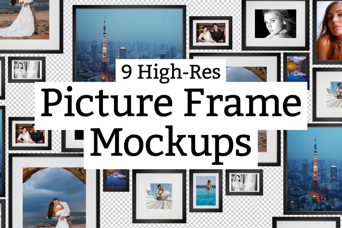 9个画框展示样机 9 Picture Frame Mockups