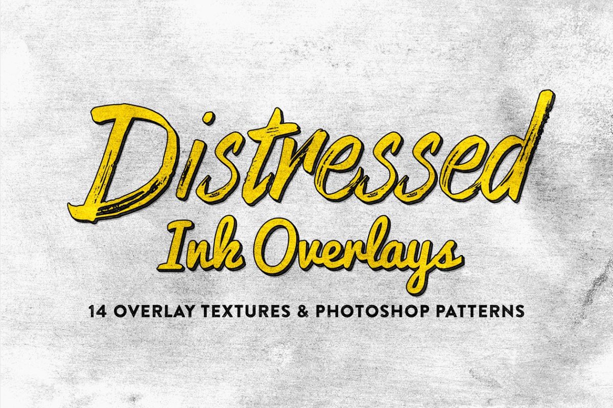 14个仿旧墨水图层样式 14 Distressed Ink Overlays