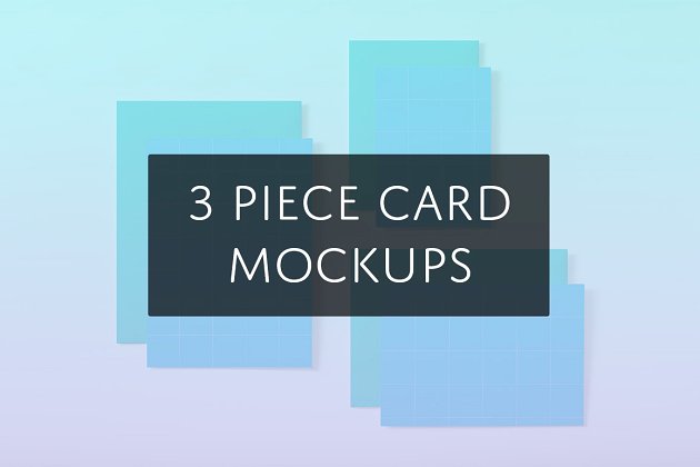 3种卡片设计展示样机 3 Piece Card Mockups