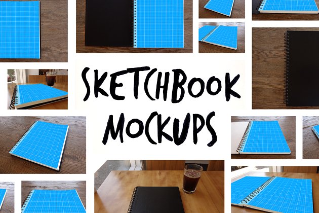 15种记事本封面设计样机 15 Sketchbook Mockups