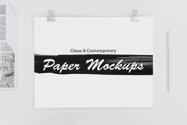 8个干净和现代的纸样机 8 Clean & Contemporary Paper Mockups