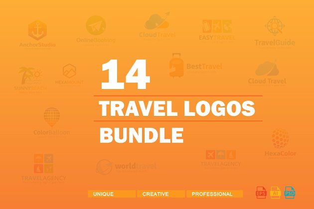 旅游logo设计包 14 Travel Logos Bundle