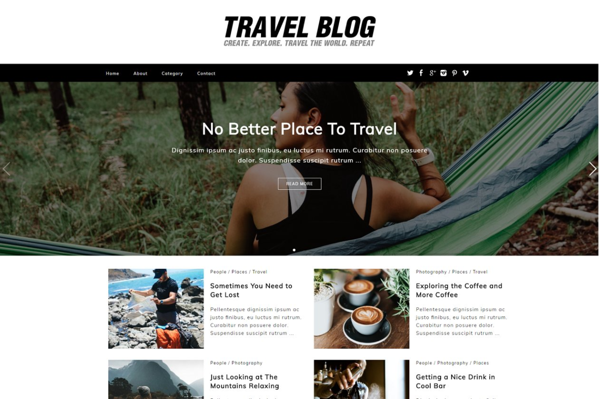 旅行博客WordPress主题模板 Travel Blog WordPress Theme