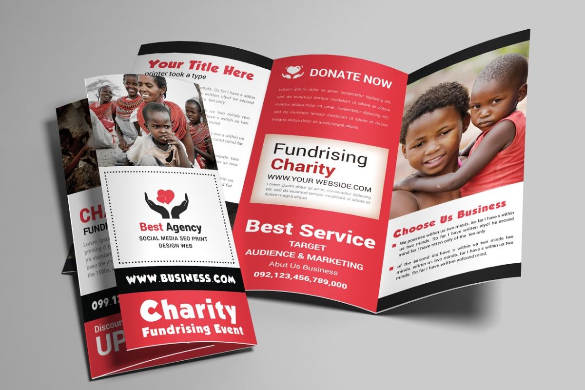慈善三折页画册模板 Charity Trifold Brochure