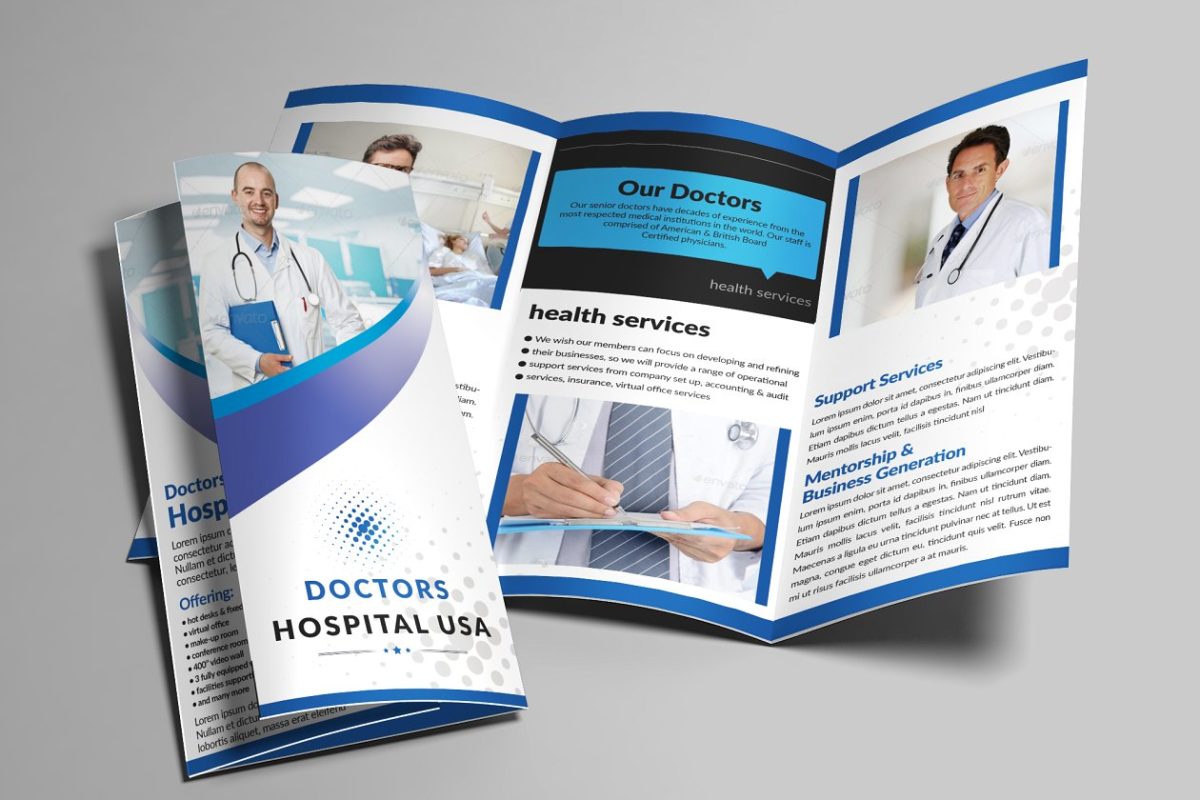 医疗三折页画册模板 Medical Trifold Brochure