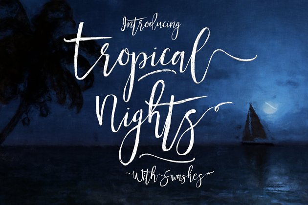 热带之夜脚本字体 Tropical Nights Script Font