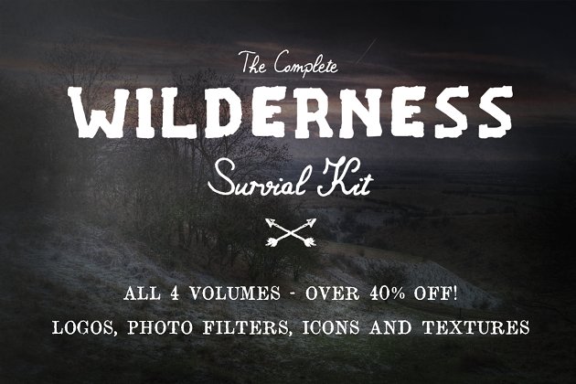 野外生存主题设计元素 The Complete Wilderness Survival Kit