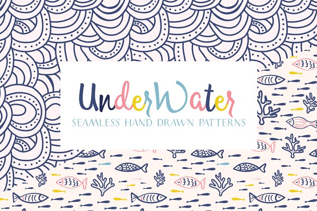水下池塘元素图案集合 Underwater Pattern Collection