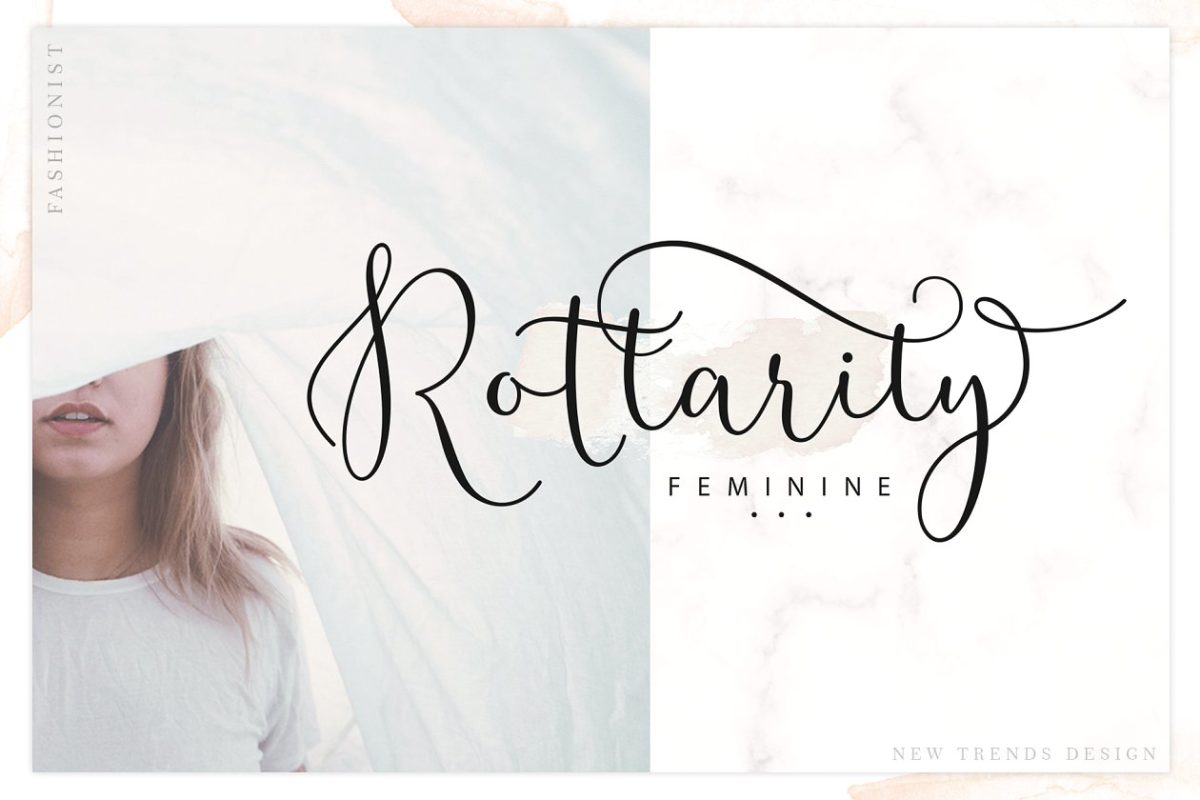 时尚优雅的手写字体 Rottarity Feminine + Bonus