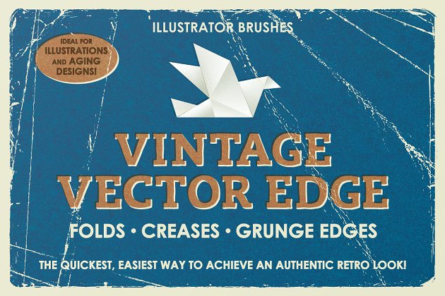经典折痕的画笔素材 Vintage Vector Edge Brushes