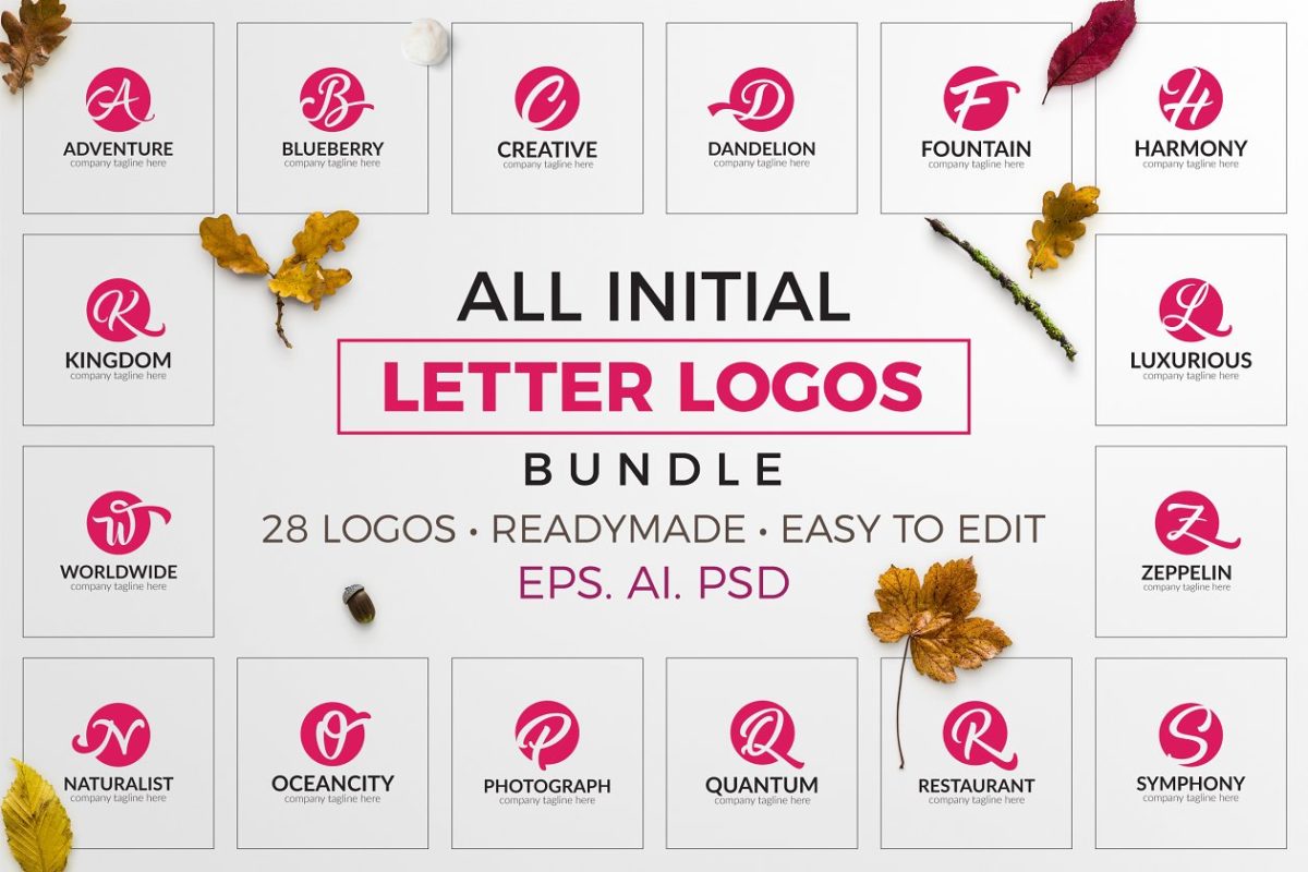 字体logo设计包 All Initial Letter Logo Bundle