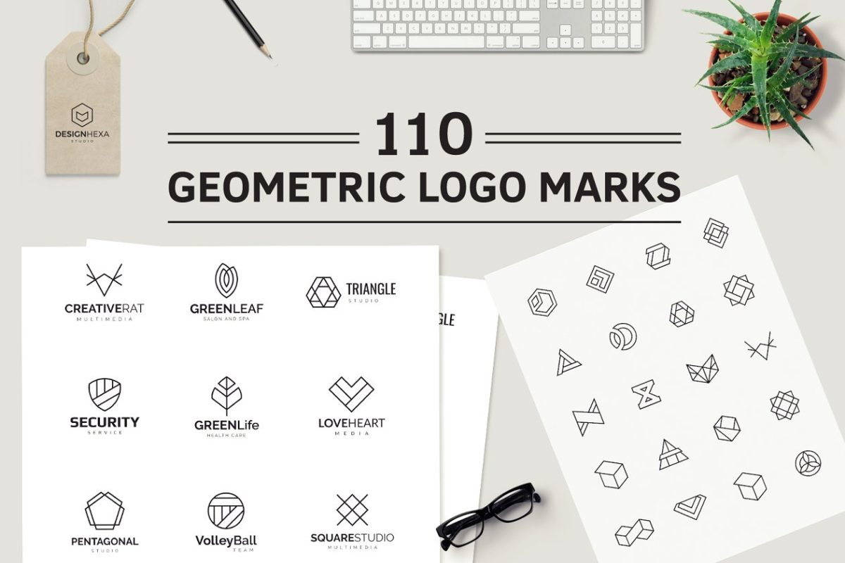 几何logo设计模板 110 Geometric Logo Pack