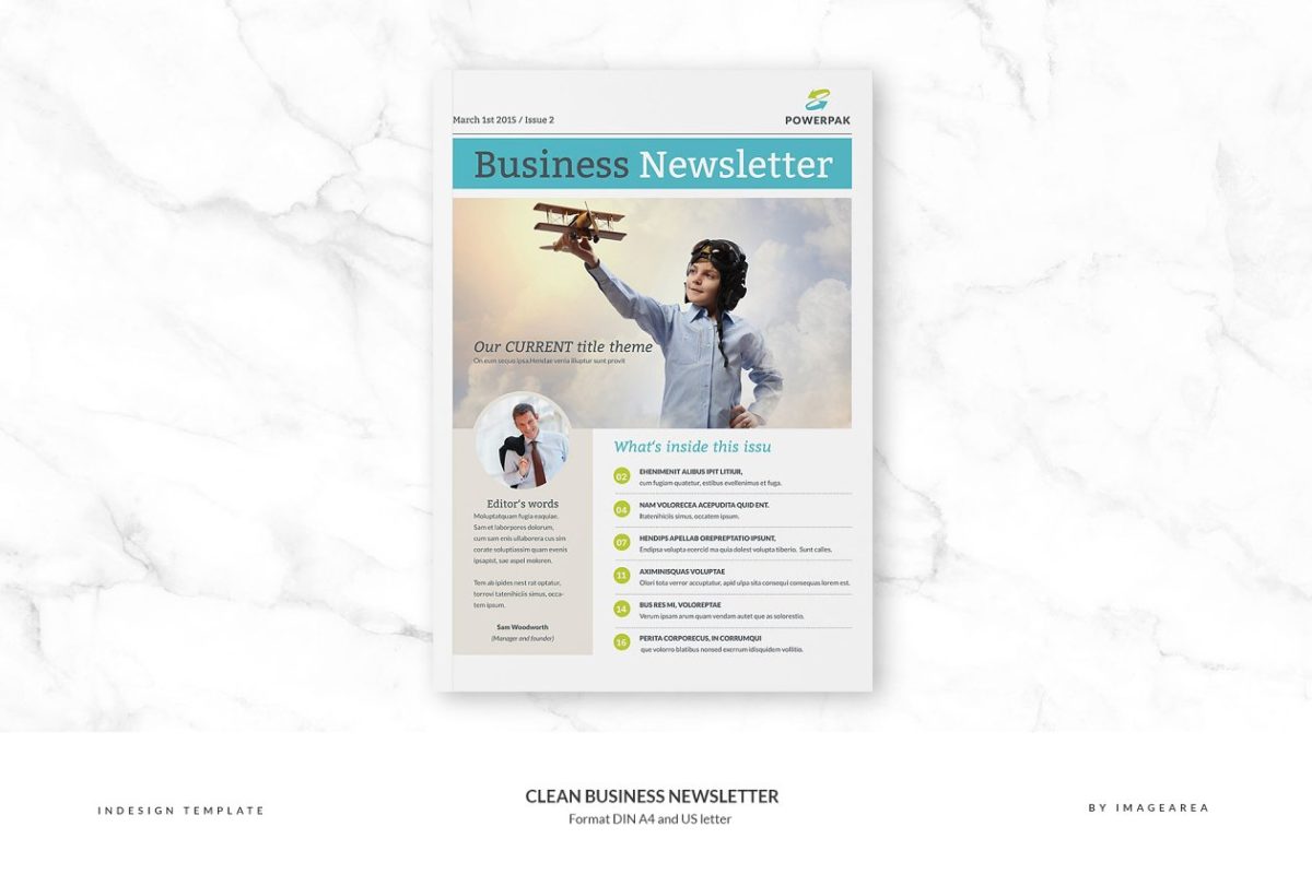 简洁的画册制作模板 Clean Business Newsletter