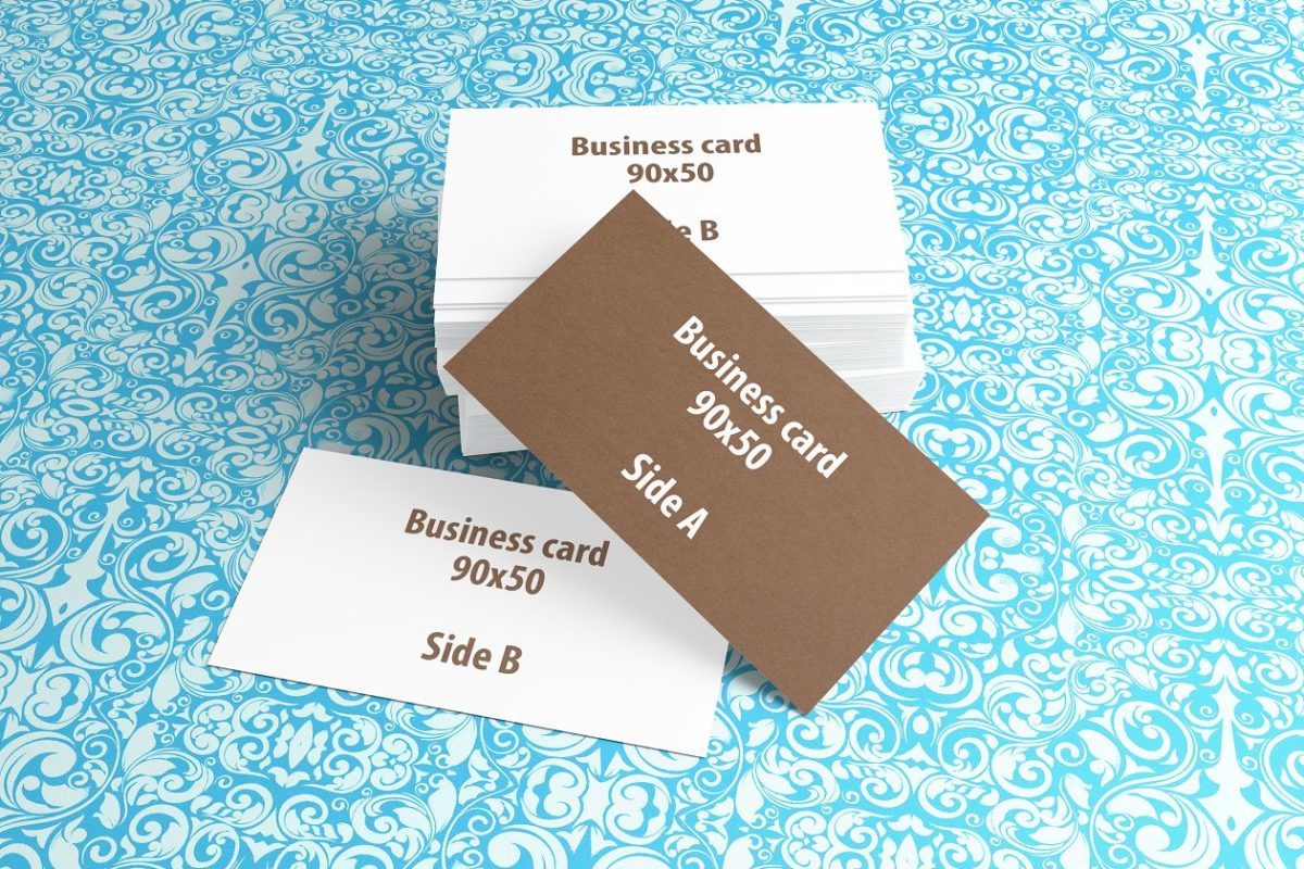 商业名片设计展示样机 Standard Business Cards Mockups v.1