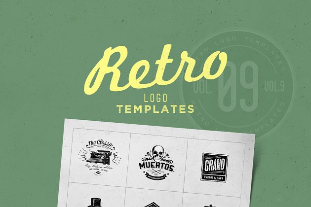 经典logo设计素材模板 Retro Logo Templates V.09