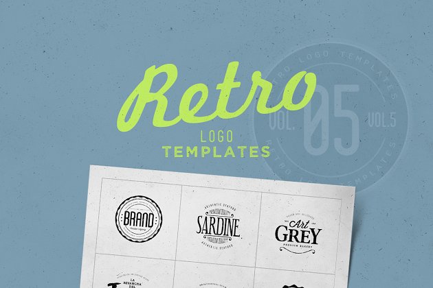 经典logo图形素材 Retro Logo Templates V.05