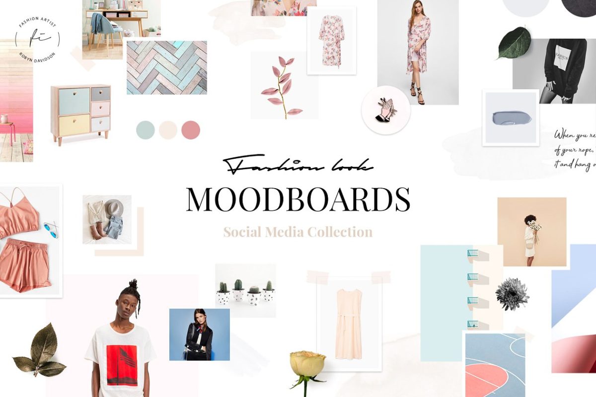 时尚元素设计模板 Fashionized Mood Boards Collection