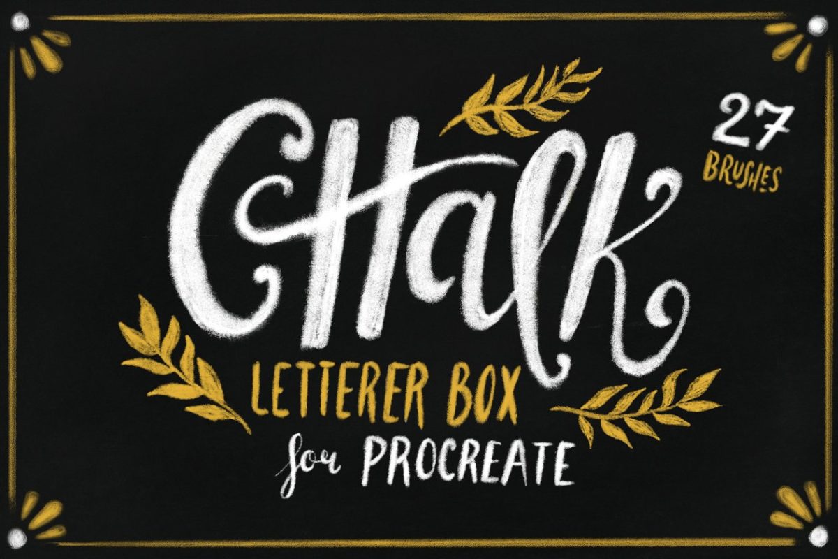 粉笔笔刷素材纹理 Chalk Letterer Box for Procreate