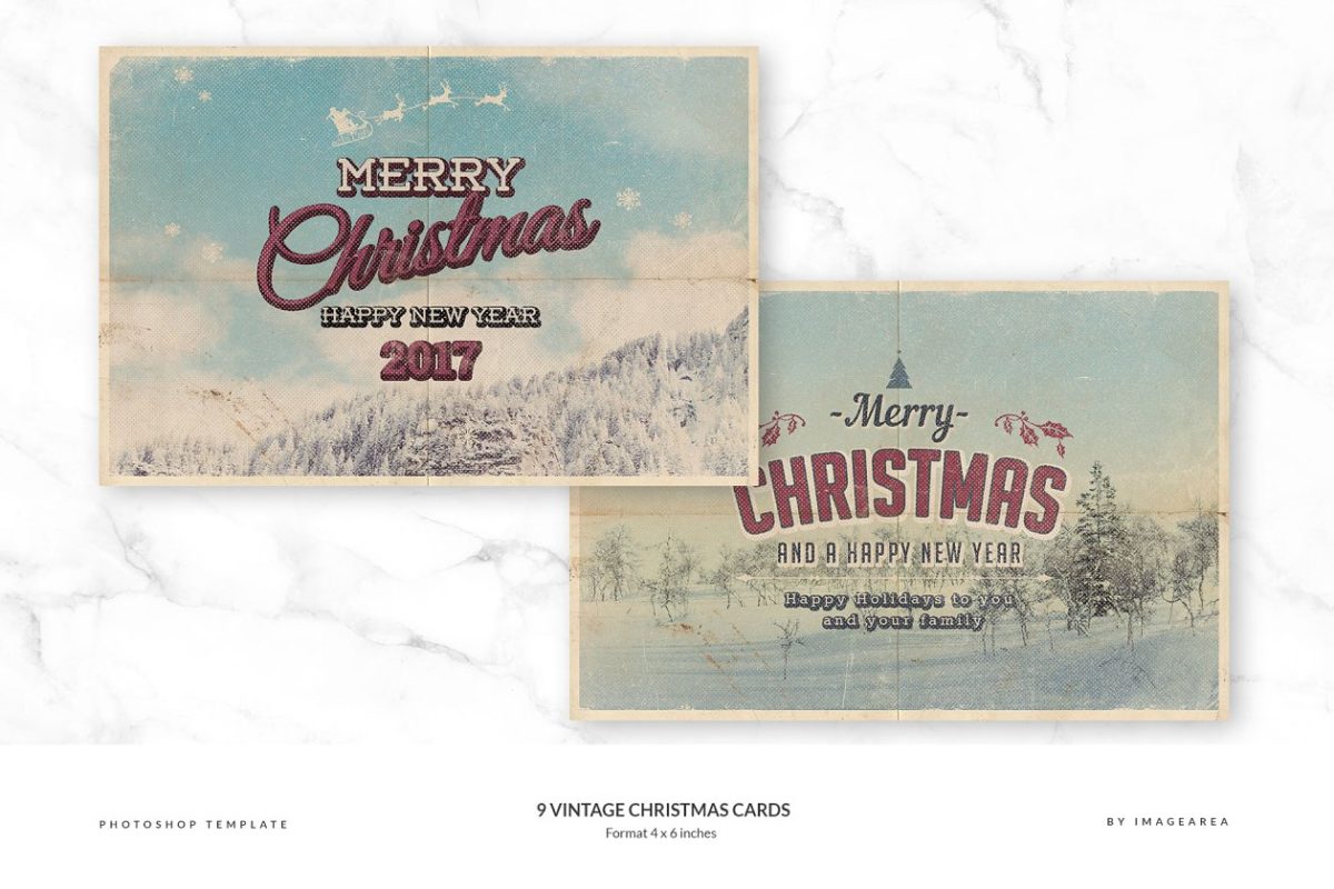 9个经典的圣诞节 9 Vintage Christmas Cards