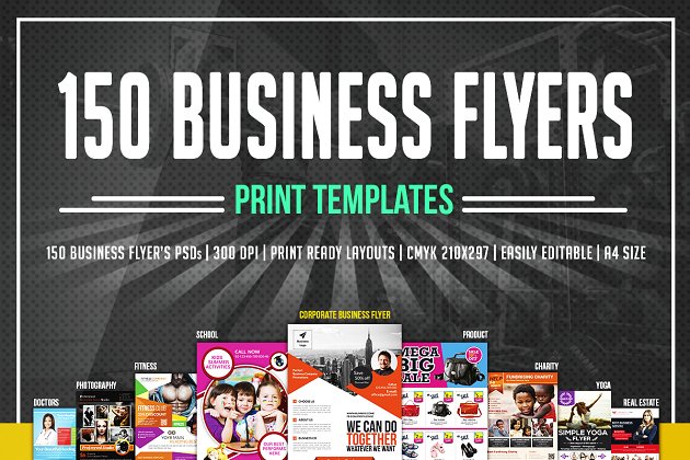 150个商业海报模板 150 Corporate Business Flyers Bundle