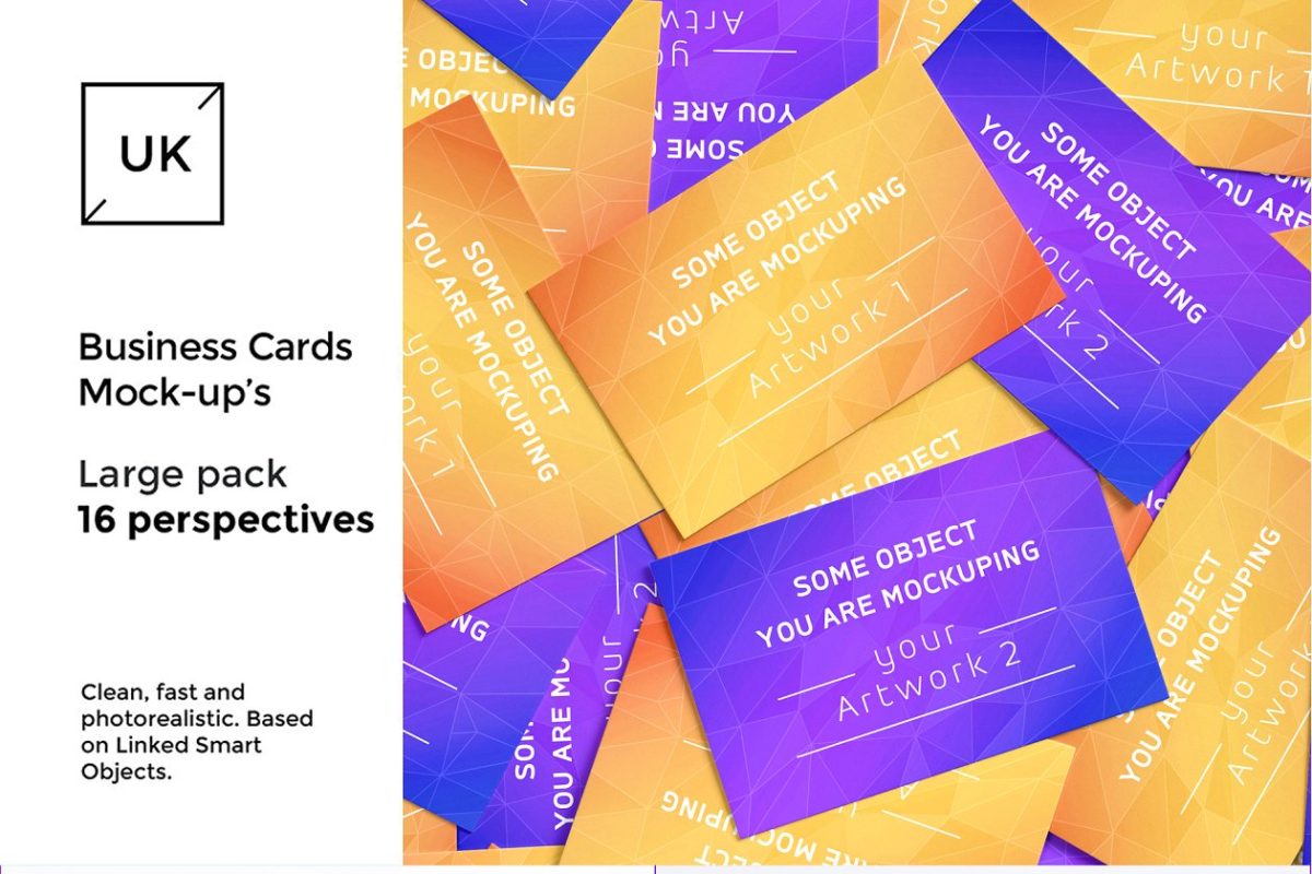 酷炫的名片设计展示模板样机 Business Cards presentations pack