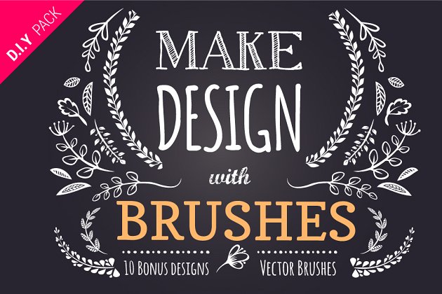 65手工花卉笔刷 65 DIY Floral brushes + 10 logos