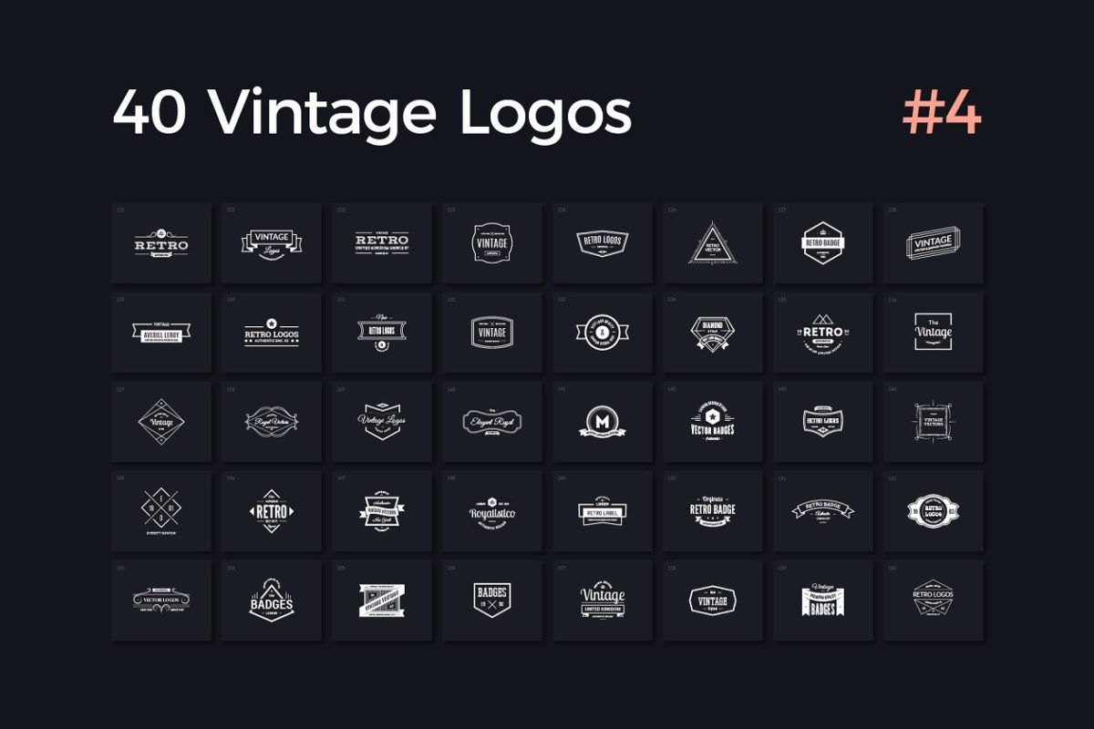40经典logo模版 40 Vintage Logos Vol. 4