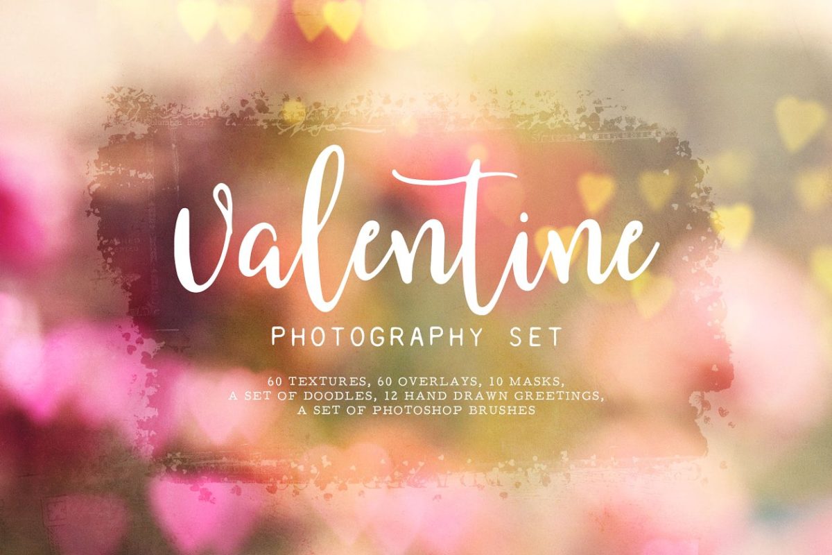 情人节朦胧素材背景纹理 Valentine Textures/Overlays Set