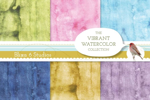 水彩背景纹理素材 Vibrant Watercolor Backgrounds