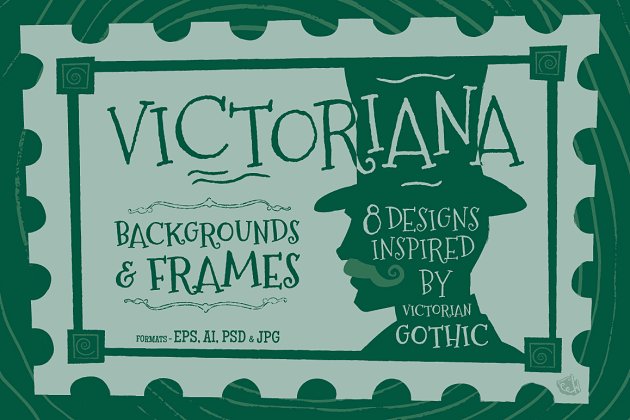 经典邮票风格的设计模板 Victoriana Design Templates