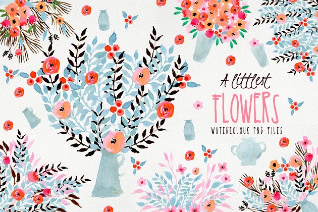 花卉图案素材插画 A Littlest Flowers