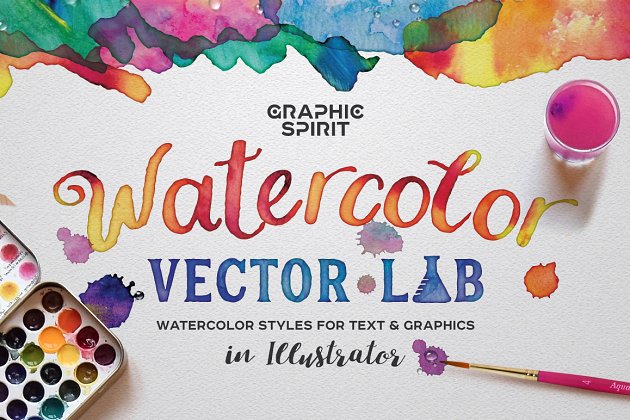 矢量水彩风格图层样式 Illustrator Vector Watercolor Styles