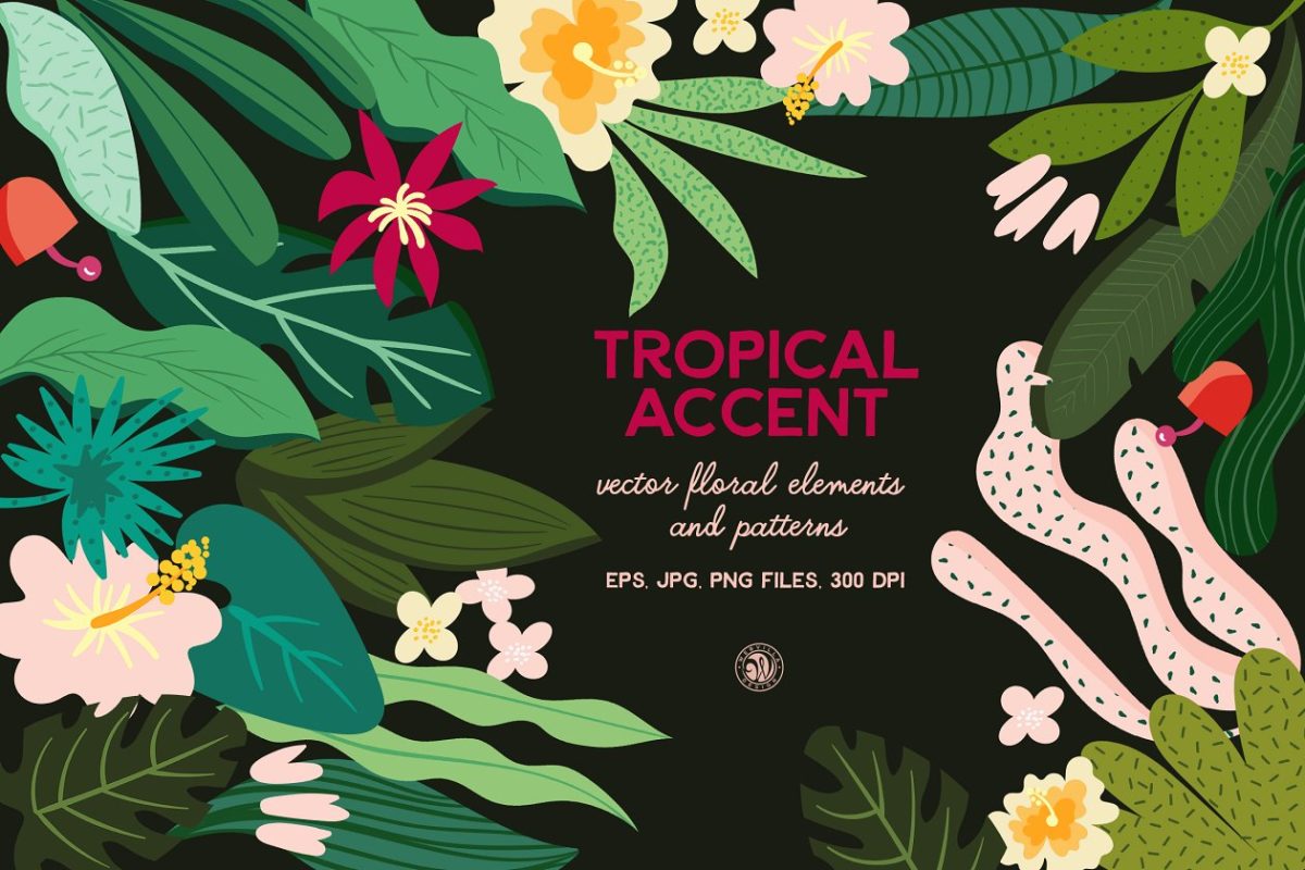 热带植物元素插画 Tropical Accent