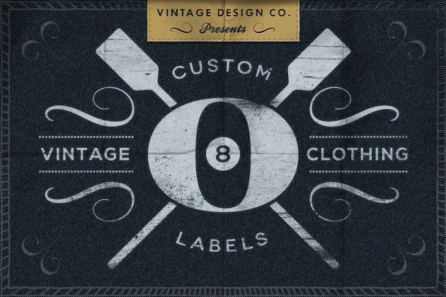 定制复古服装标签模板 Custom Vintage Clothing Labels