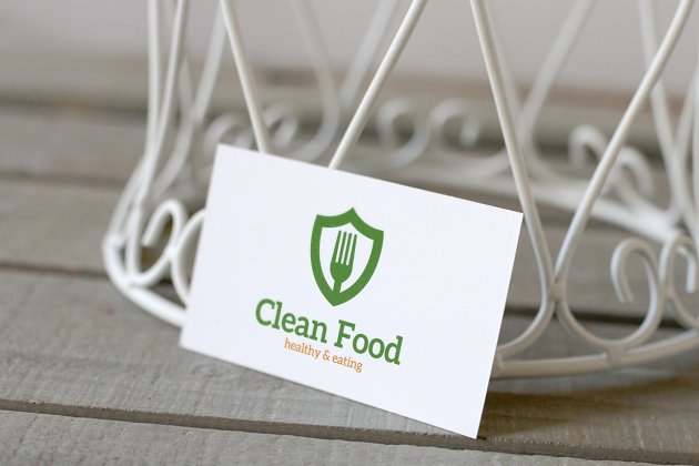 干净简单的餐饮LOGO模板 Clean Food