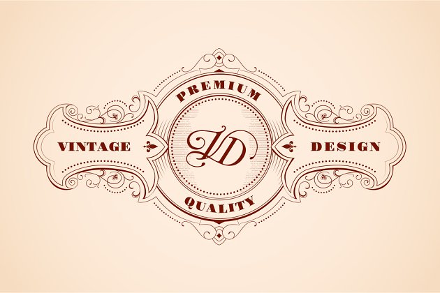 木刻样式的经典的logo设计模板 Vintage Logo Design Woodcut Style