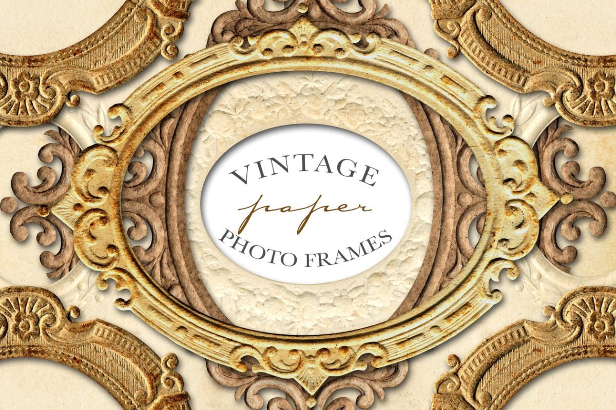 经典的纸质相片框架素材 Vintage Paper Photo Frames