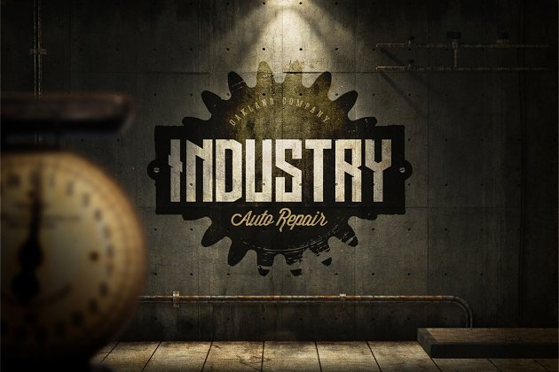 经典工业设计logo模板 Vintage Industrial Logos Template