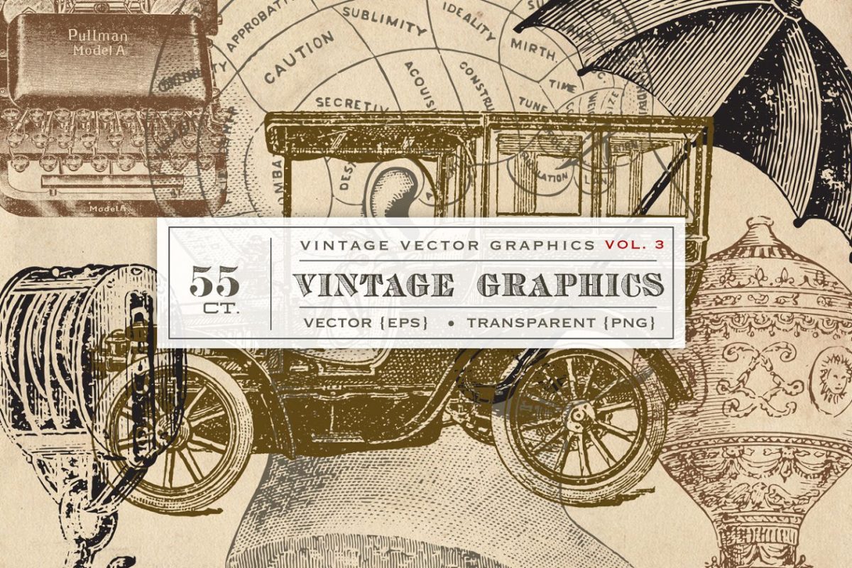 经典的图形素材 Vintage Vector Graphics Vol. 3