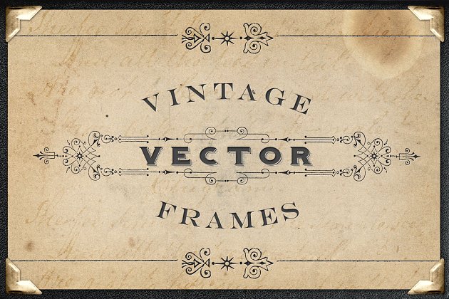 复古牌匾素材 Vintage Titling Vector Frames Set 3