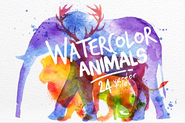 水彩动物素材 Watercolor Animals