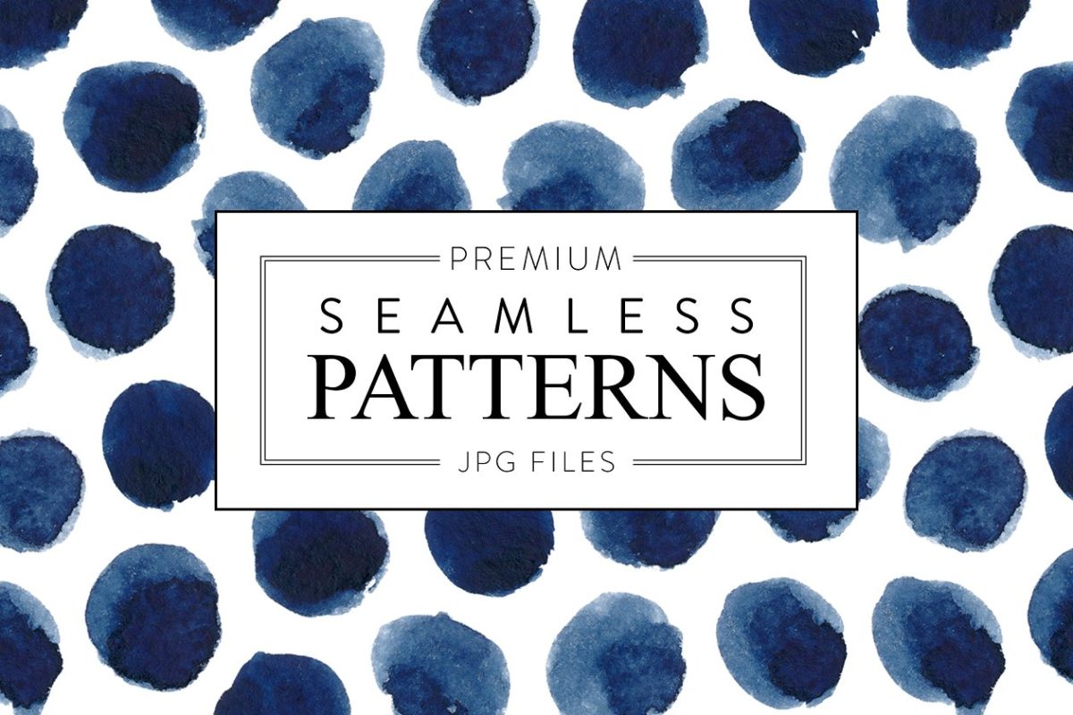 无缝的水彩圆点素材 Seamless Patterns Bundle