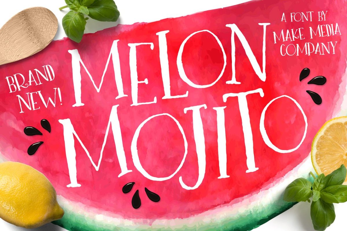 趣味设计字体 Melon Mojito Font + Vectors
