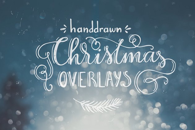手绘圣诞照片素材 Handdrawn Christmas Photo Overlays